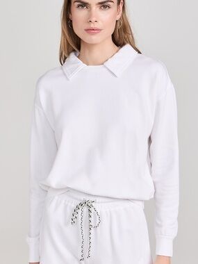 Monrow Supima Fleece Collared Sweatshirt